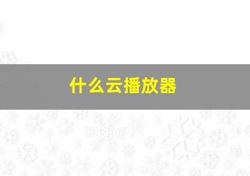 什么云播放器