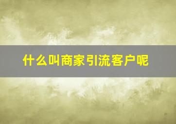 什么叫商家引流客户呢