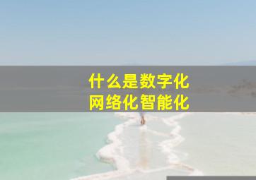 什么是数字化网络化智能化