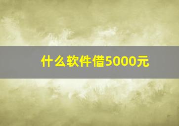 什么软件借5000元