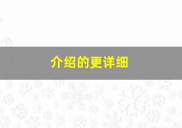 介绍的更详细