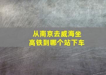 从南京去威海坐高铁到哪个站下车