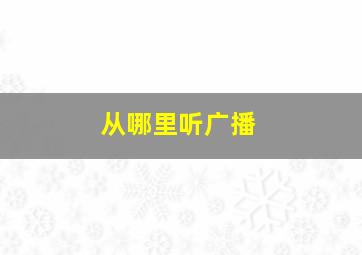 从哪里听广播