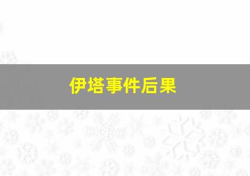 伊塔事件后果