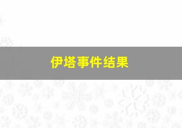 伊塔事件结果