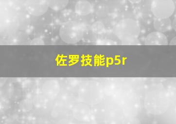 佐罗技能p5r