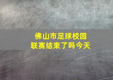 佛山市足球校园联赛结束了吗今天