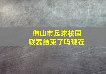 佛山市足球校园联赛结束了吗现在