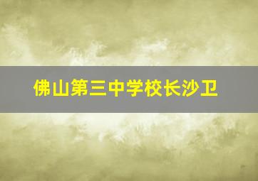 佛山第三中学校长沙卫