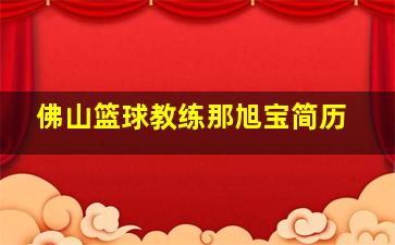 佛山篮球教练那旭宝简历