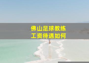 佛山足球教练工资待遇如何