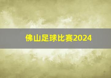 佛山足球比赛2024