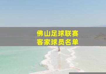 佛山足球联赛客家球员名单