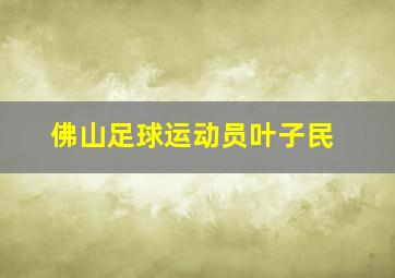 佛山足球运动员叶子民