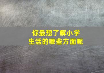 你最想了解小学生活的哪些方面呢