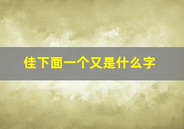 佳下面一个又是什么字