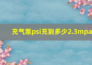 充气泵psi充到多少2.3mpa