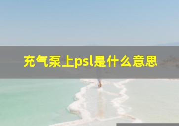 充气泵上psl是什么意思