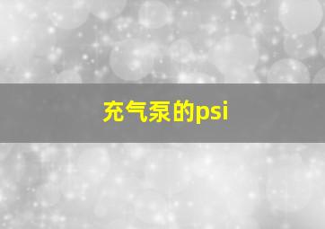 充气泵的psi