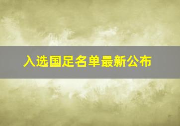 入选国足名单最新公布