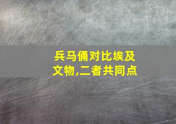 兵马俑对比埃及文物,二者共同点