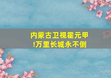 内蒙古卫视霍元甲!万里长城永不倒