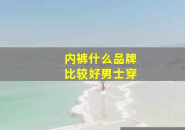 内裤什么品牌比较好男士穿