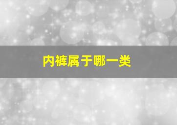 内裤属于哪一类