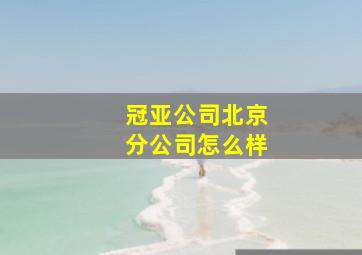 冠亚公司北京分公司怎么样