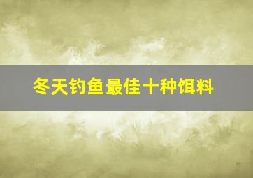 冬天钓鱼最佳十种饵料