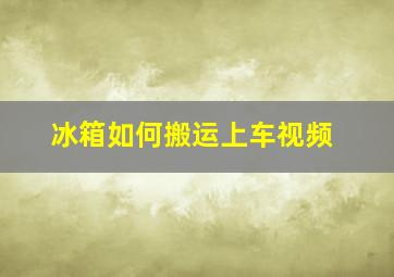 冰箱如何搬运上车视频