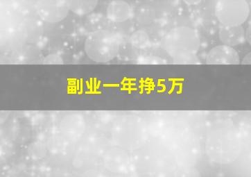 副业一年挣5万