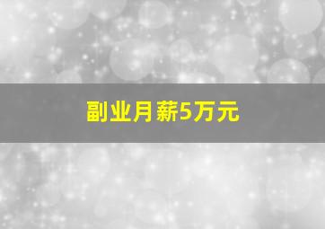 副业月薪5万元