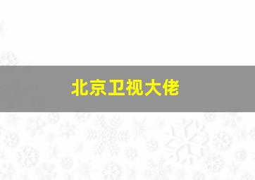 北京卫视大佬