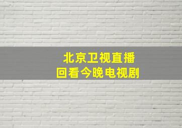 北京卫视直播回看今晚电视剧