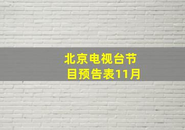 北京电视台节目预告表11月