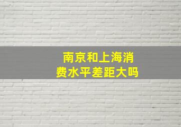 南京和上海消费水平差距大吗