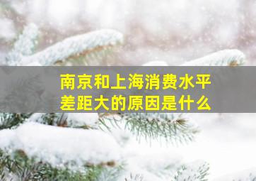 南京和上海消费水平差距大的原因是什么