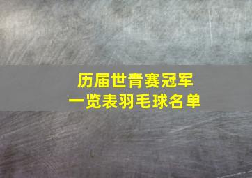 历届世青赛冠军一览表羽毛球名单