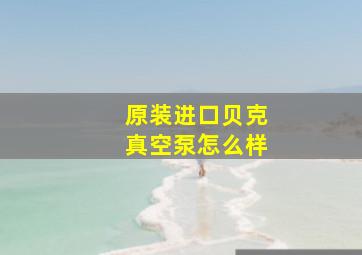 原装进口贝克真空泵怎么样