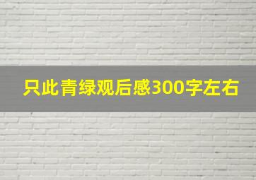 只此青绿观后感300字左右