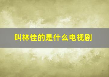 叫林佳的是什么电视剧