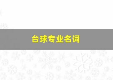 台球专业名词