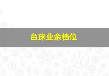 台球业余档位