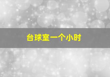 台球室一个小时