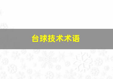 台球技术术语