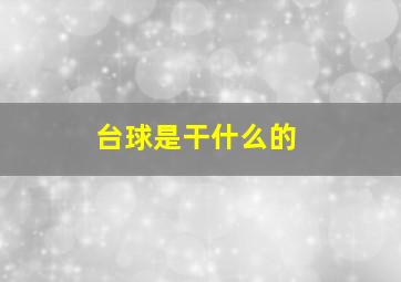 台球是干什么的