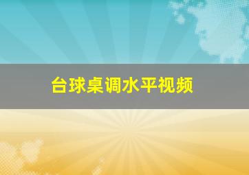 台球桌调水平视频