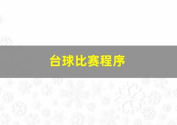 台球比赛程序