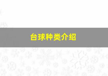 台球种类介绍